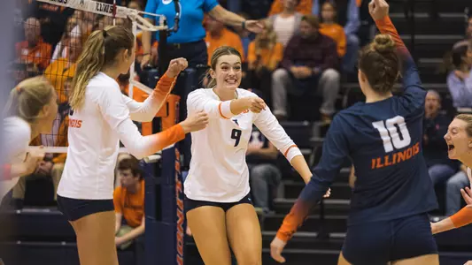 during the game between the Maryland Terrapins and the Illinois Fighting Illini at Huff Hall. The Fighting Illini won 3-1. Photo by Andy Wenstrand.