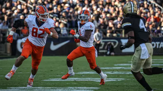 wide receiver Isaiah Williams (1) tight end Luke Ford (82)Illinois Fighting Illini Football Purdue - 9/25/21