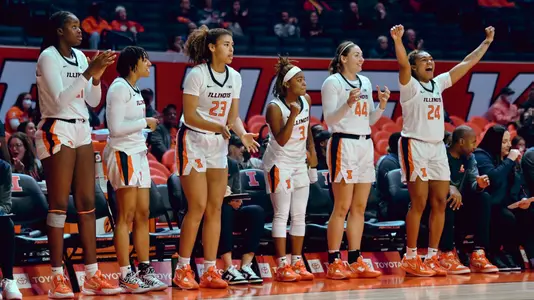 Illinois bench celebration vs. McNeese State