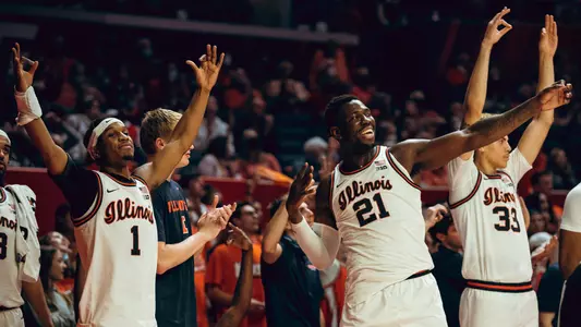 Trent Frazier and Kofi Cockburn celebration