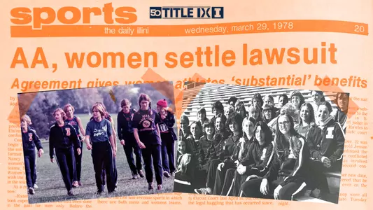 1977 Title IX lawsuit website header graphic