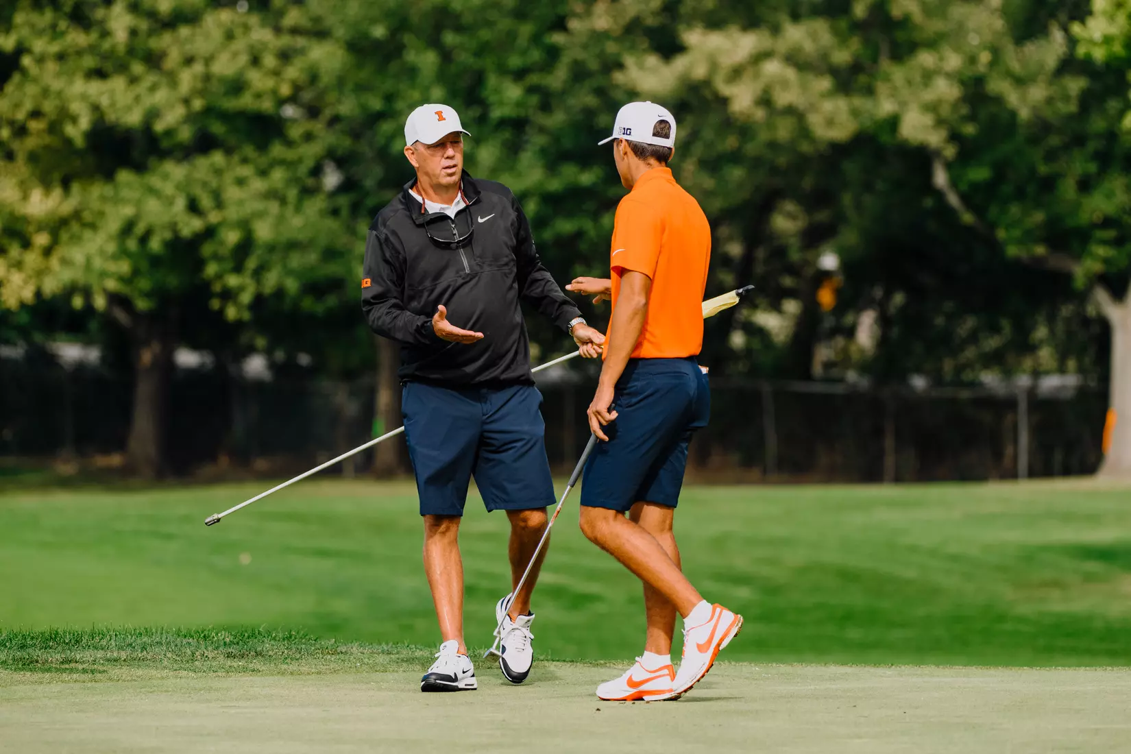 Head Coach Mike Small and Matthis Besard
Illinois Fighting Illini Men's Golf - 9/18/22