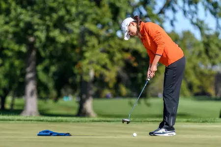 MEDINAH, IL - October 09, 2023 - Illinois’s Erica Lee during the Illini Women's Invitational at Medinah at the Medinah Country Club in Medinah, IL. Photo By