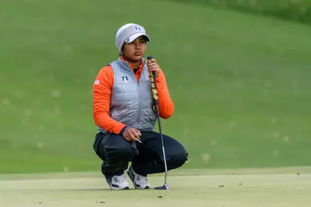 MEDINAH, IL - October 09, 2023 - Illinois’s Sophia Sulkar during the Illini Women's Invitational at Medinah at the Medinah Country Club in Medinah, IL. Photo By