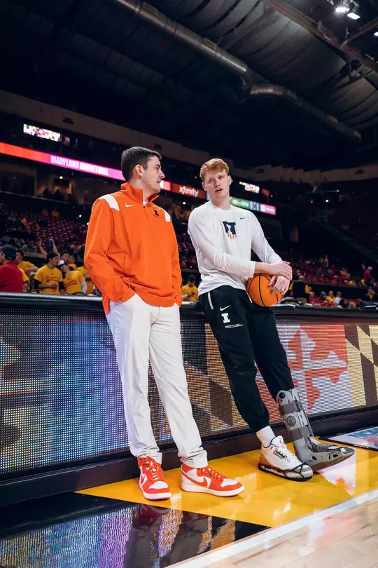 Image Taken At Illinois Fighting Illini vs Maryland Terrapins Men’s Basketball Game, Xfinity Center, College Park, Maryland, Friday, December 2, 2022. Courtney Bay/Illinois Basketball