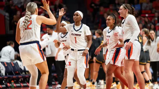 Team celebration high fives