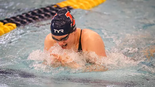 Sara Jass breaststroke at Big Tens 2.18.23