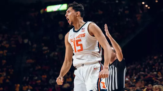Image Taken At Illinois Fighting Illini vs Maryland Terrapins Men’s Basketball Game, Xfinity Center, College Park, Maryland, Friday, December 2, 2022. Courtney Bay/Illinois Basketball