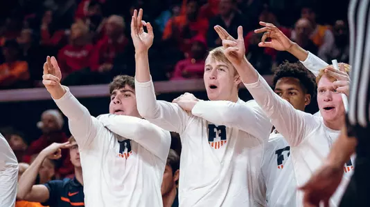 Image Taken At Illinois Fighting Illini vs Maryland Terrapins Men’s Basketball Game, Xfinity Center, College Park, Maryland, Friday, December 2, 2022. Courtney Bay/Illinois Basketball