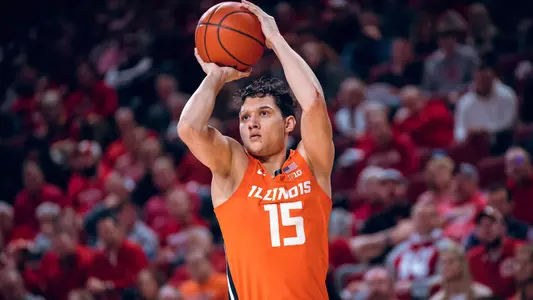 Image Taken At Illinois Fighting Illini vs Nebraska Cornhuskers Men’s Basketball Game, Pinnacle Bank Arena, University of Nebraska, Lincoln, NE, Tuesday, January 10, 2023. Courtney Bay/Illinois Basketball