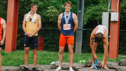 Aiden Ouimet podium B1G Outdoor Champs. 5.13.23
