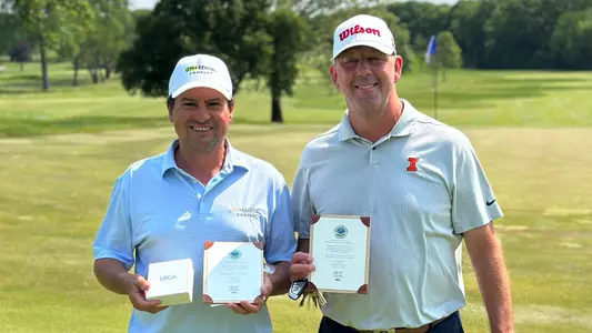 Mike Small and Miguel Angel Martin at 2023 U.S. Senior Open Qualifier in Flossmoor, Illinois (CDGA)