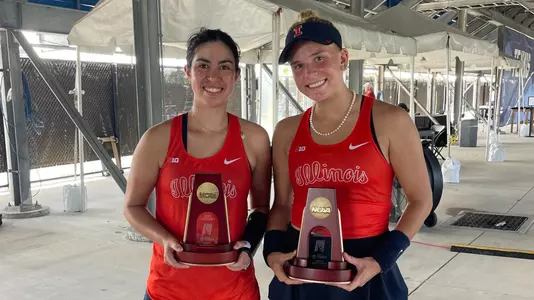 Megan Heuser Kate Duong NCAA Semifinalist trophies
