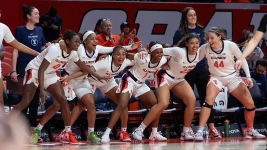 WBB team bench celebration