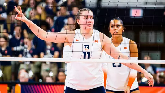CHAMPAIGN, IL - October 03, 2024 - Photos taken during the match between the Nebraska Cornhuskers and the Illinois Fighting Illini at Huff Hall in Champaign, IL. (Photo By Kevin Snyder/)