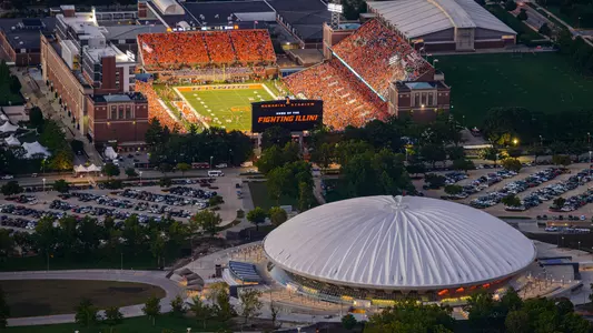 Memorial Stadium and State Farm Center