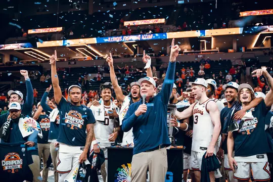 Minneapolis, MN - March 17, 2024 - Photos taken after the 2024 Big Ten Championship game between the Wisconsin Badgers and the Illinois Fighting Illini at Target Center in Minneapolis, MN. (Photo By Kevin Snyder /Illinois Athletics)
