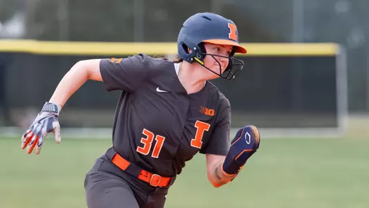 LEESBURG, FL - February 16, 2024 - Illinois Infielder Megan Ward (#31) during the game between the Liberty Flames and the Illinois Fighting Illini at Sleepy Hollow Sports Complex in Leesburg, Florida. Photo By Chris Watkins