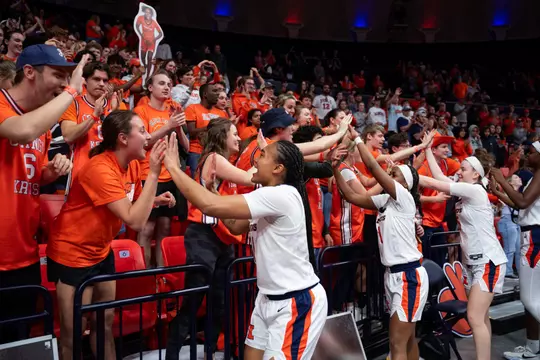 CHAMPAIGN, IL - March 03, 2024 - Illinois Guard Adalia McKenzie (#24) after the game between the Nebraska Cornhuskers and the Illinois Fighting Illini at State Farm Center in Champaign, IL. Photo By Kevin Snyder