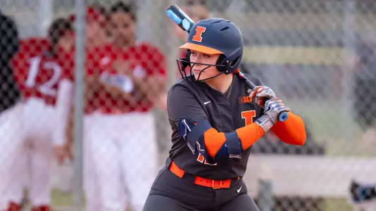 LEESBURG, FL - February 16, 2024 - Illinois Utility Player Abby Ryniec (#12) during the game between the Kansas Jayhawks and the Illinois Fighting Illini at Sleepy Hollow Sports Complex in Leesburg, Florida. Photo By Chris Watkins