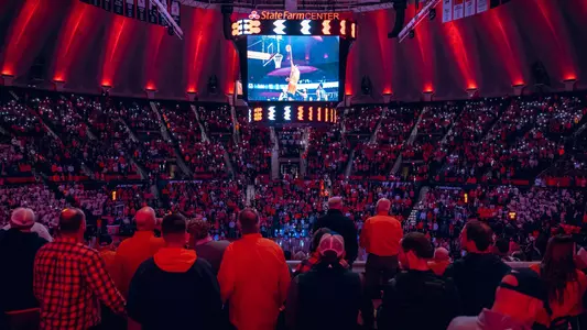 Illini basketball crowd videoboard