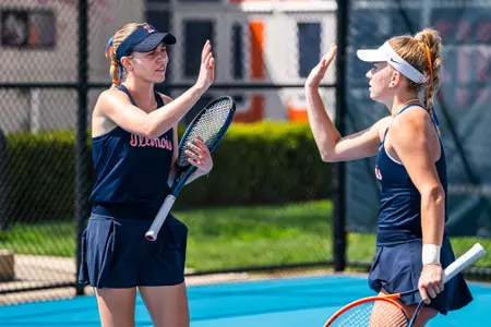 Urbana, IL - April 14, 2024 - Photos taken before the game between the Purdue Boilermakers and the Illinois Fighting Illini at Atkins Tennis Center in Urbana, IL. (Photo By Kevin Snyder/Illinois Athletics)