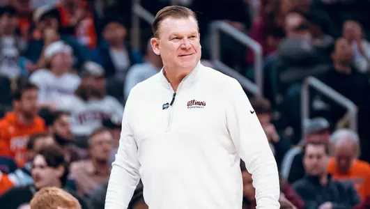 Brad Underwood on sideline at 2024 NCAA Tournament