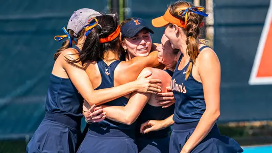 Urbana, IL - April 14, 2024 - Photos taken after the game between the Purdue Boilermakers and the Illinois Fighting Illini at Atkins Tennis Center in Urbana, IL. (Photo By Kevin Snyder/Illinois Athletics)
