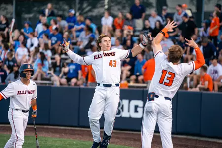 Champaign, IL - April 30, 2024 - Photos taken during the game between the Indiana State Sycamores and the Illinois Fighting Illini at Illinois Field in Champaign, IL. (Photo By Kevin Snyder/Illinois Athletics)