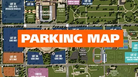 Football game day guide parking map icon