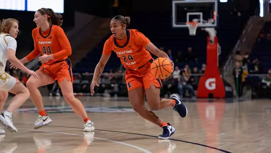 Washington, D.C - November 18, 2023 - Illinois Guard Adalia McKenzie (#24) during the game between the Notre Dame Fighting Irish and the Illinois Fighting Illini at Entertainment & Sports Arena in Washington, D.C Photo By Madison Dabrowski