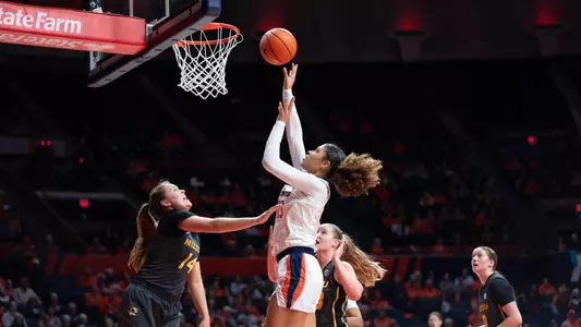 CHAMPAIGN, IL - December 17, 2023 - Illinois Forward Brynn Shoup-Hill (#23) during the Braggin’ Rights game between the Missouri Tigers and the Illinois Fighting Illini at State Farm Center in Champaign, IL. Photo By Madison Dabrowski