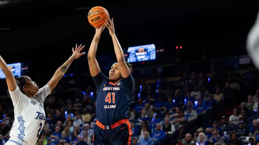 Tulsa, OK - March 28, 2024 - Photos taken during the 2024 WBIT game between the Tulsa Golden Hurricanes and the Illinois Fighting Illini at The Reynolds Center in Tulsa, OK. (Photo By Madison Dabrowski/Illinois Athletics)