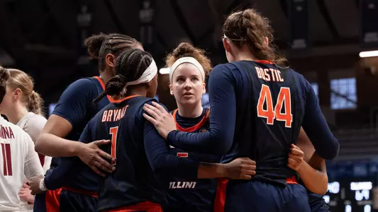 Indianapolis, IN - April 01, 2024 - Photos taken during the 2024 WBIT Semifinal game between the Washington State Cougars and the Illinois Fighting Illini at Hinkle Fieldhouse in Indianapolis, IN. (Photo By Madison Dabrowski/Illinois Athletics)