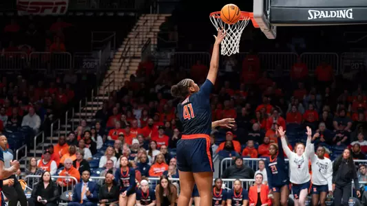 Indianapolis, IN - April 03, 2024 - Photos taken during the 2024 WBIT Championship game between the Villanova Wildcats and the Illinois Fighting Illini at Hinkle Fieldhouse in Indianapolis, IN. (Photo By Kevin Snyder /Illinois Athletics)