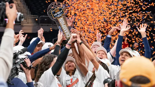Indianapolis, IN - April 03, 2024 - Photos taken after the 2024 WBIT Championship game between the Villanova Wildcats and the Illinois Fighting Illini at Hinkle Fieldhouse in Indianapolis, IN. (Photo By Kevin Snyder /Illinois Athletics)