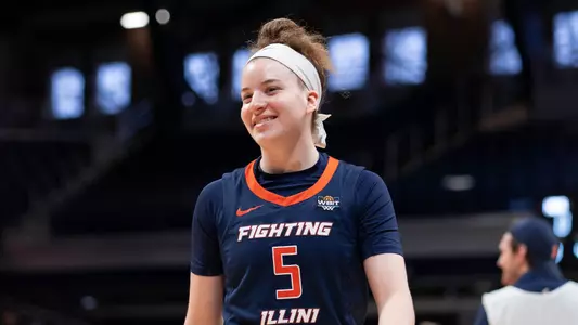 Indianapolis, IN - April 03, 2024 - Photos taken before the 2024 WBIT Championship game between the Villanova Wildcats and the Illinois Fighting Illini at Hinkle Fieldhouse in Indianapolis, IN. (Photo By Madison Dabrowski/Illinois Athletics)