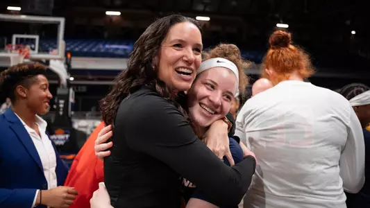 Indianapolis, IN - April 03, 2024 - Photos taken after the 2024 WBIT Championship game between the Villanova Wildcats and the Illinois Fighting Illini at Hinkle Fieldhouse in Indianapolis, IN. (Photo By Madison Dabrowski/Illinois Athletics)