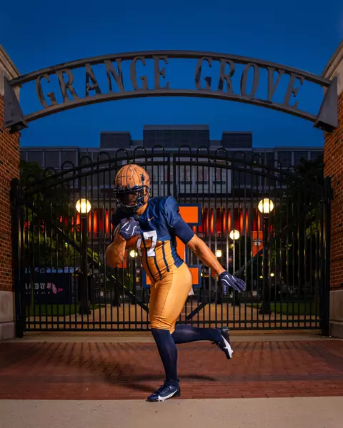 Champaign, IL - August 04, 2024 - Photos taken during 100 Year Rededication of Memorial Stadium Uniform Reveal Photoshoot at Memorial Stadium in Champaign, IL. (Photo By Kevin Snyder/Illinois Athletics)