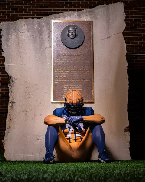 Champaign, IL - August 04, 2024 - Photos taken during 100 Year Rededication of Memorial Stadium Uniform Reveal Photoshoot at Memorial Stadium in Champaign, IL. (Photo By Kevin Snyder/Illinois Athletics)