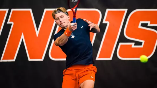 URBANA, IL - January 17, 2025 - Photos taken during the Fighting Illini Invite matches between the Boise State Broncos, Columbia Lions and the Illinois Fighting Illini at Atkins Tennis Center in Urbana, IL. (Photo By Kevin Snyder/Illinois Athletics)