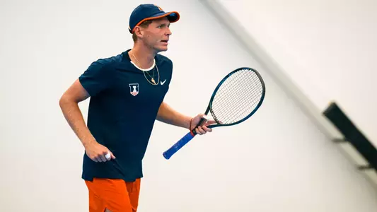 URBANA, IL - January 17, 2025 - Photos taken during the Fighting Illini Invite matches between the Boise State Broncos, Columbia Lions and the Illinois Fighting Illini at Atkins Tennis Center in Urbana, IL. (Photo By Kevin Snyder/Illinois Athletics)
