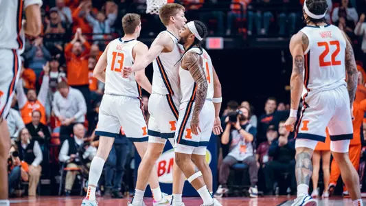 Image Taken At Illinois Fighting Illini vs. Penn State Nittany Lions Men’s Basketball Game, State Farm Center, University of Illinois, Champaign, IL, Wednesday, January 8, 2024. Courtney Bay/Illinois Athletics