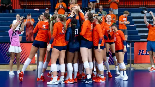 CHAMPAIGN, IL - September 21, 2025 - Fighting Illini after the match between the Eastern Illinois Panthers and the Illinois Fighting Illini at Huff Hall in Champaign, IL. Photo By Ashley Ray/Fighting Illini