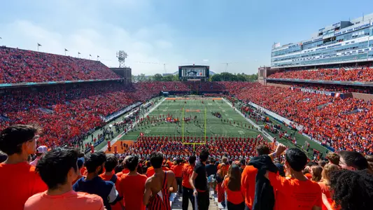 Gies Memorial Stadium crowd pregame vs. Ohio State - 10-11-25 (Ashley Ray)