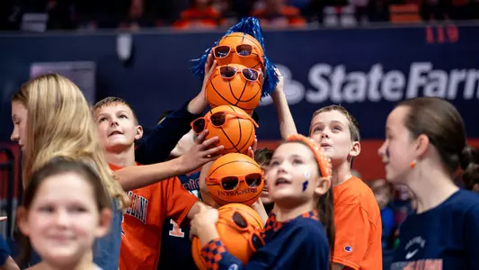 Field Trip Day game stacked basketballs kids