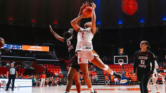 CHAMPAIGN, IL - December 19, 2025 - The game between the Jackson State Tigers and the Illinois Fighting Illini at State Farm Center in Champaign, IL. Photo By Illinois Fighting Illini