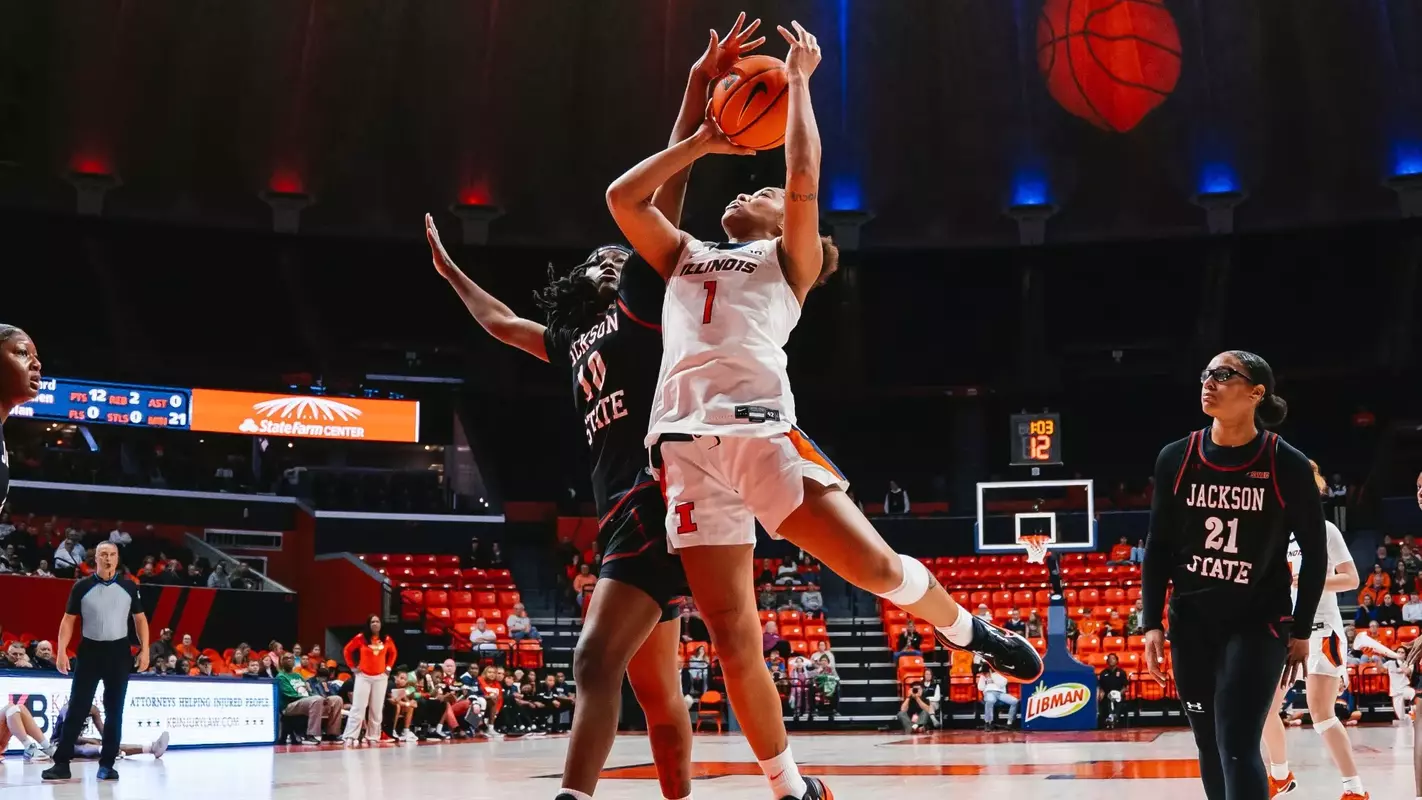 CHAMPAIGN, IL - December 19, 2025 - The game between the Jackson State Tigers and the Illinois Fighting Illini at State Farm Center in Champaign, IL. Photo By Illinois Fighting Illini