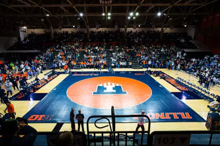 CHAMPAIGN, IL- February 16, 2025 - Photos taken during the match between the Penn State Nittany Lions and the Illinois Fighting Illini at the George Huff Hall in Champaign, IL.
(Phots By Lucas Sun/Illinois Athletics)