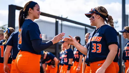 ORLANDO, FL - February 07, 2025 - Photo taken during the game between the CSU Bakersfield Roadrunners and the Illinois Fighting Illini at the UCF Softball Complex in Orlando, FL. (Photo By Carlin Bausch/Illinois Athletics)